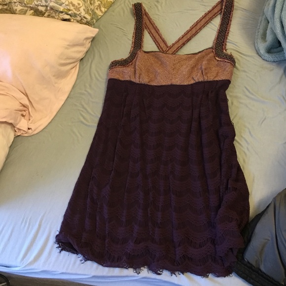 Purple lace babydoll dress