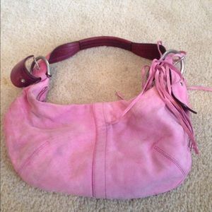 Authentic Coach Pink Suede Large Hobo
