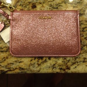 Coach pink sparkly wristlet!