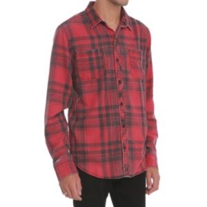Red plaid flannel - boyfriend fit