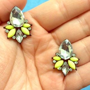Neon yellow stud earrings