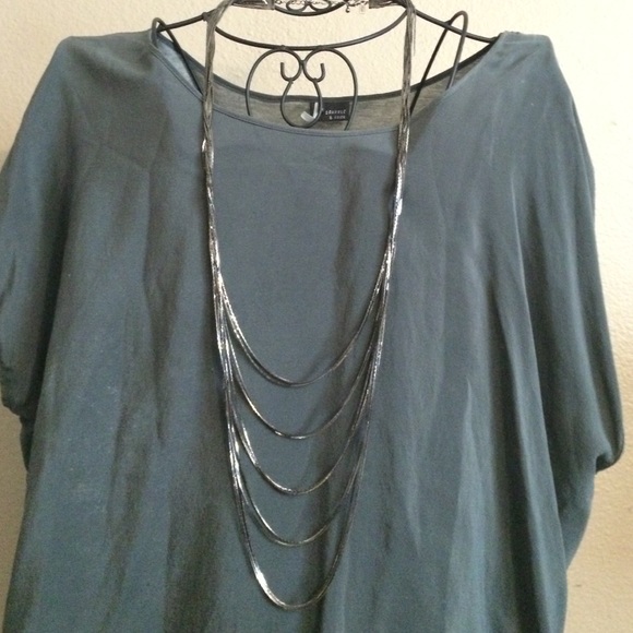 Dark silver chain necklace