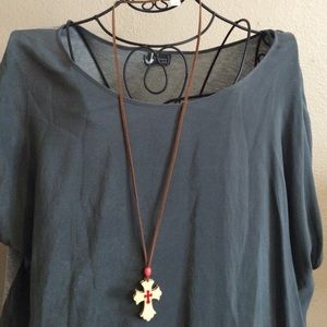 LF cross cloth necklaces