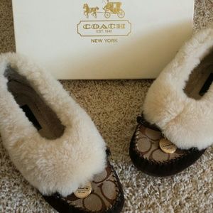 coach moccasins with fur