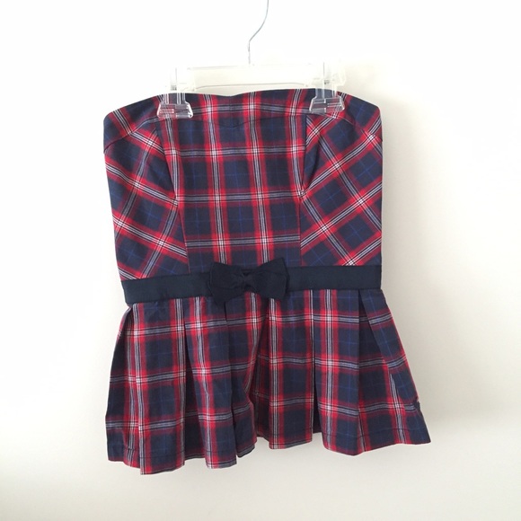 ❌SOLD❌ plaid strapless peplum