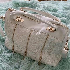 NWOT White Lace with Gold Hardware Crossbody