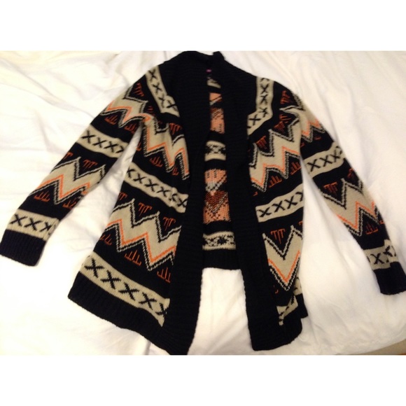 [SOLD in bundle] Black, taupe, orange cardigan