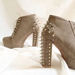 Spiked Heel Ankle Boots