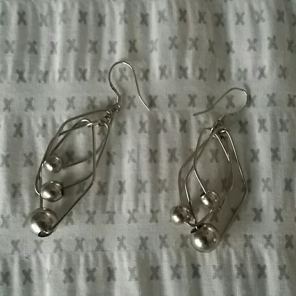Silver hanging earrings