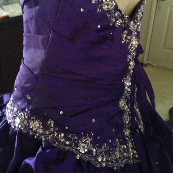 By Madellin Garner Embellished Purple Prom SZ 10 - Picture 3 of 5