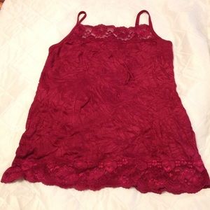 Crinkle Lace Trimmed Cami