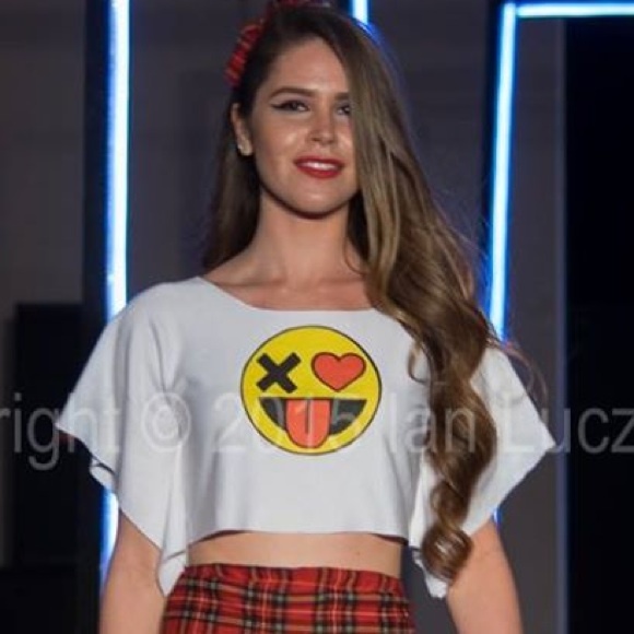 Custom Couture Smiley Emoji Top - Picture 1 of 4