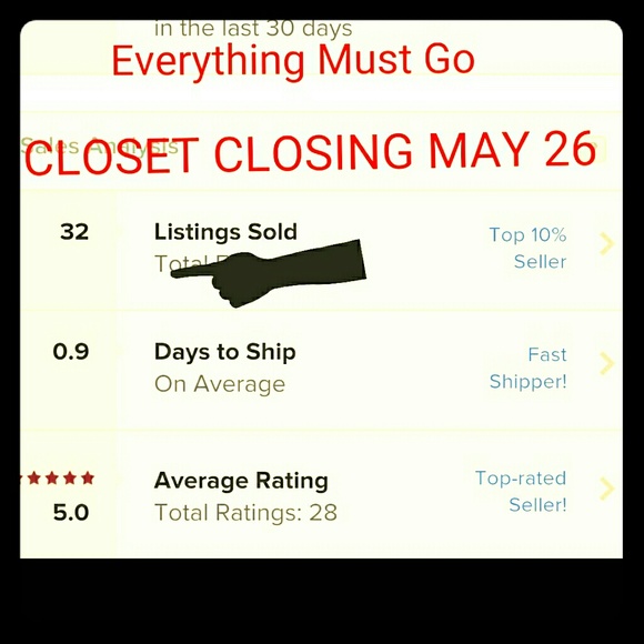 CLOSET CLOSES TONIGHT!!!!! ☆☆☆☆☆ - Picture 1 of 1