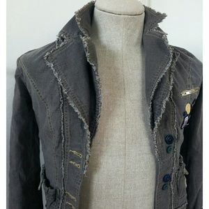 Military inspired Blazer Jacket. Pins. Patches.
