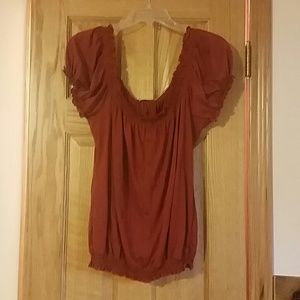 Dark rust like color peasant top