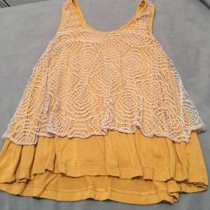 TANK TOP YELLOW BEAUTIFUL LACE