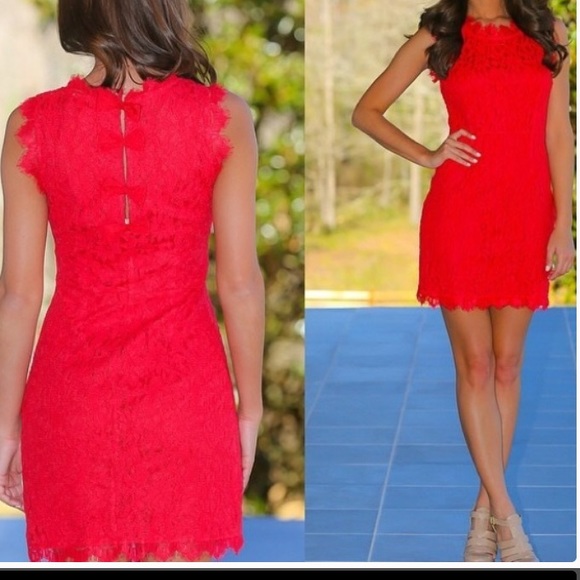 ️Sexy red lace dress