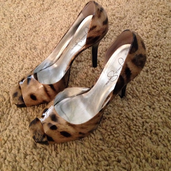 Leopard Peep Toe Heels