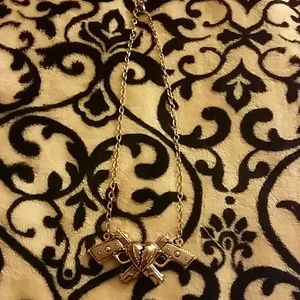 Silver gun necklace