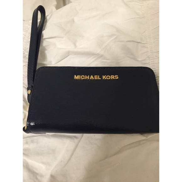 Michael Kors Clutches & Wallets - Michael Kors navy blue wristlet