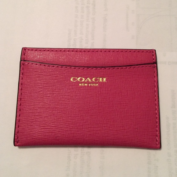 Coach Fuchsia Pink Slim Card Holder NWOT