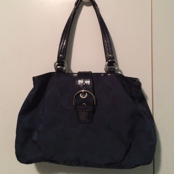 Barely used navy coach bag