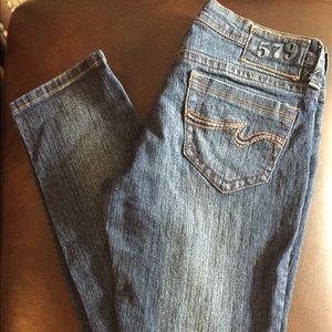 579 Dark Faded Blue Denim Skinny Jeans! Tight fit!