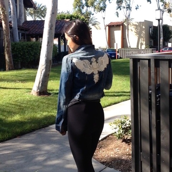 Urban Outfitters Jackets & Blazers - Eagle emblazoned crop jean jacket