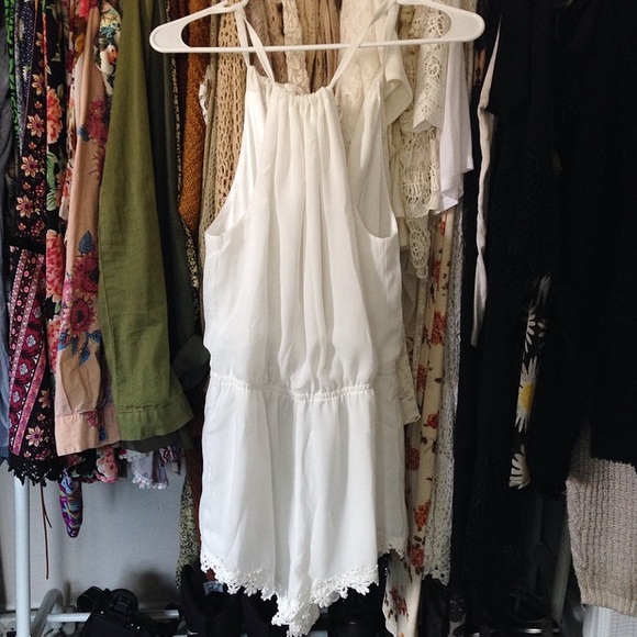 Dresses & Skirts - White Crochet Trim Romper