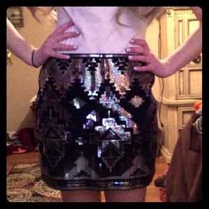 Express Sequin Mini Skirt