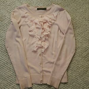 The Limited pink ruffled cardigan xs