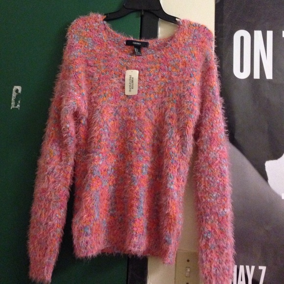 Colorful Fluffy Sweater Top - Picture 2 of 4