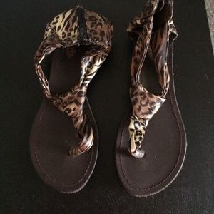 Animal print sandals