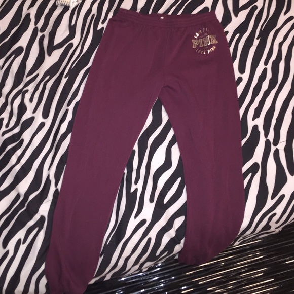 Burgundy fleece skinny pant