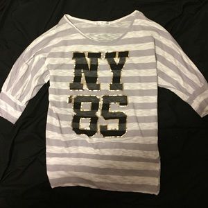 Half Sleeved Striped Mary Jane NY 85 Top