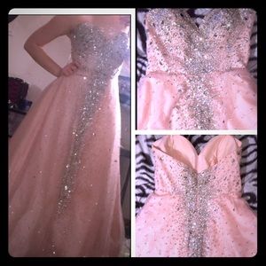 Light pink bejeweled prom ballgown! Size 8