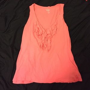 Coral V Neck With Ruffles Old Navy Tank Top