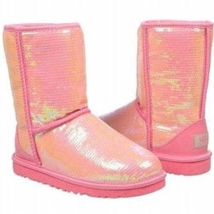 Pink sequence UGG boots