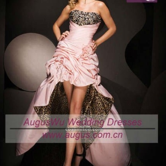 Pink & leopard print prom dress