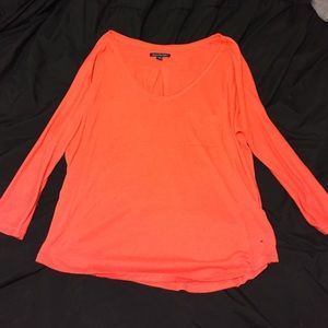 Coral/Orange 3/4 Sleeved AEO Top
