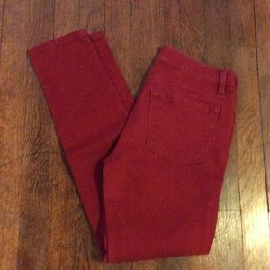 Red LOFT skinny jeans