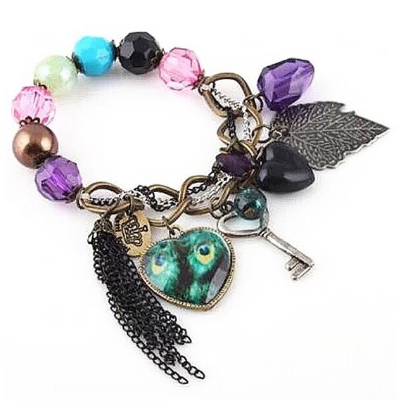 Jewelry - Heart peacock chain bracelet