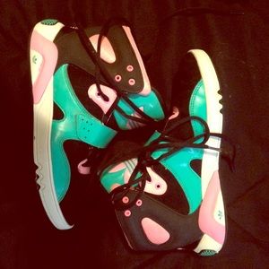 PINK AND TEAL ADDIAS