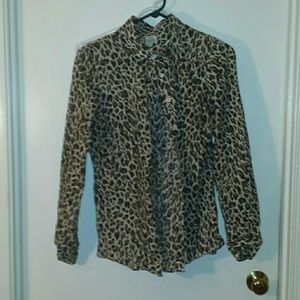 Bundle wool skirt & leopard print perfect shirt