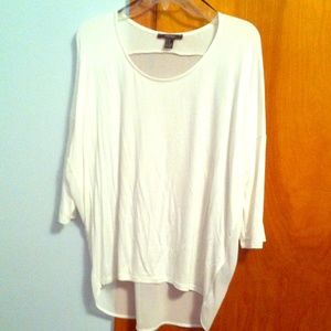 White hi-low 3/4 sleep top