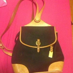 Vintage black Dooney & Bourke small backpack/purse