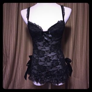 Black lace lingerie top