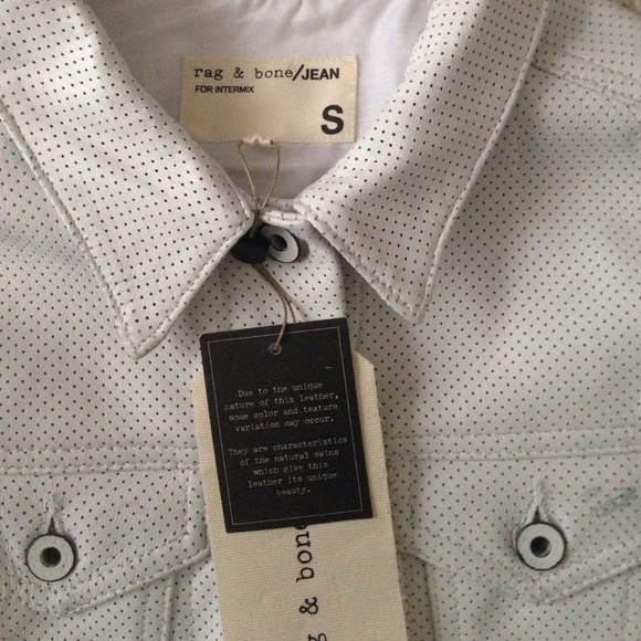Rag & Bone white perforated leather vest. - Picture 2 of 5
