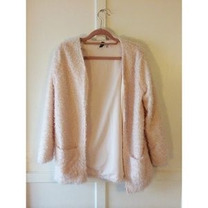 NWOT light pink fuzzy H&M cardigan