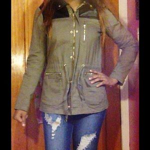 Army Olive Green Leather Jacket